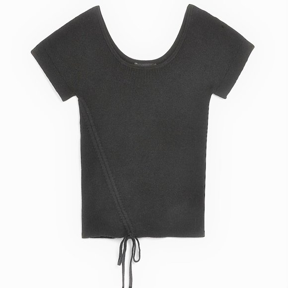 *Brand New with Tags* Ribbed Ruched Adjustable Hem Scoop Neck Sweater XXS - Picture 14 of 16